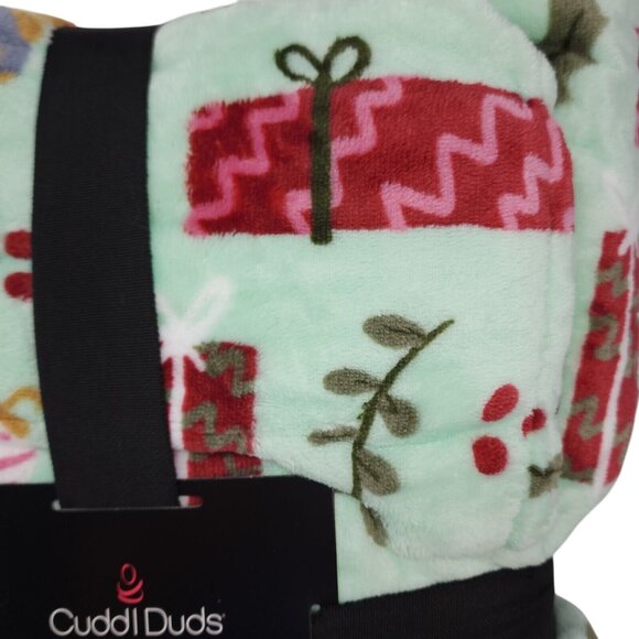 Cuddl Duds Sherpa Throw Blanket Plush to Sherpa Holiday Icon Toss Christmas Cozy - Picture 4 of 10